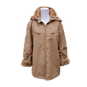 Vintage London Fog Winter Coat Jacket Faux Fur Lining and Trim siz e 15/16